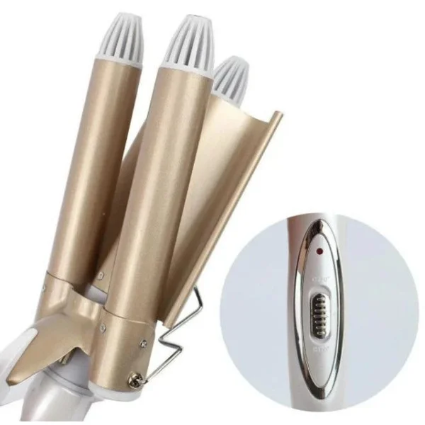 Плойка-волна Geemy GM-1988 с тройным нагревом и керамическим покрытием для S-образных локонов