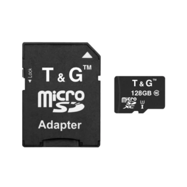 Карта памяти Micro SDXC 128 ГБ Class 10 T&G с адаптером  высокая скорость чтения и записи