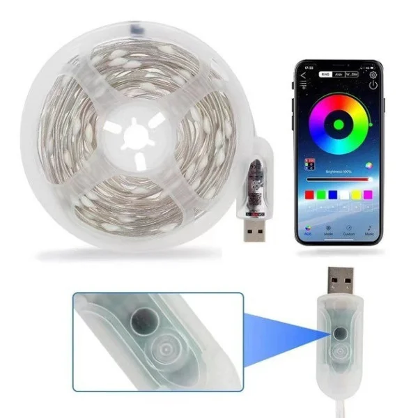 Светодиодная RGB лента LED MDX-265 10 м с пультом и USB, водонепроницаемая, подсветка для дома и улицы