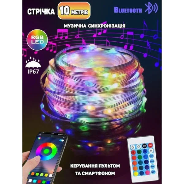 Светодиодная RGB лента LED MDX-265 10 м с пультом и USB, водонепроницаемая, подсветка для дома и улицы
