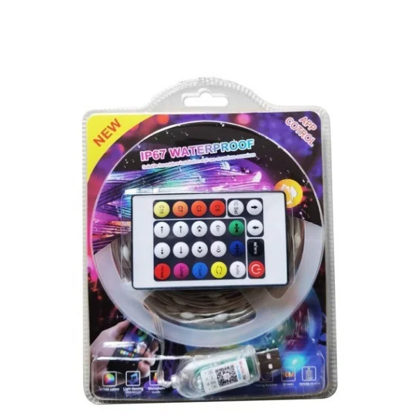 Светодиодная RGB лента LED MDX-265 10 м с пультом и USB, водонепроницаемая, подсветка для дома и улицы