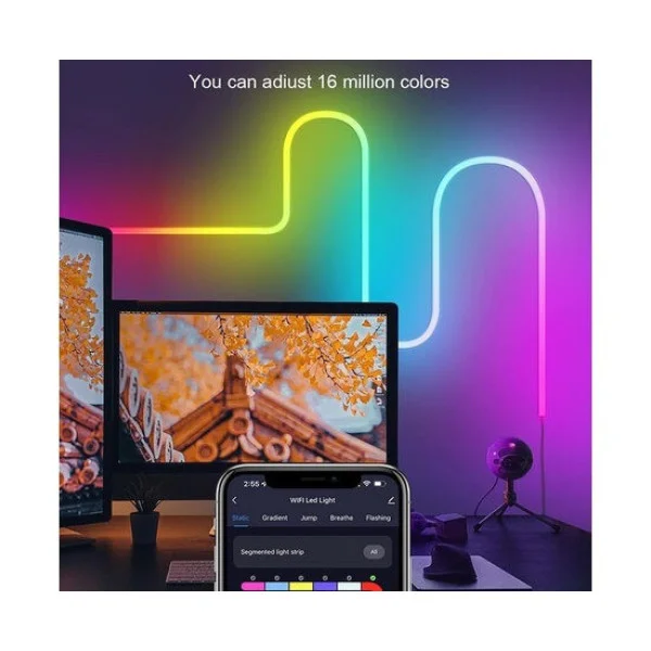 Умная Wi-Fi неоновая светодиодная лента Gosund RTS0046 5 м RGB с пультом и управлением через приложение