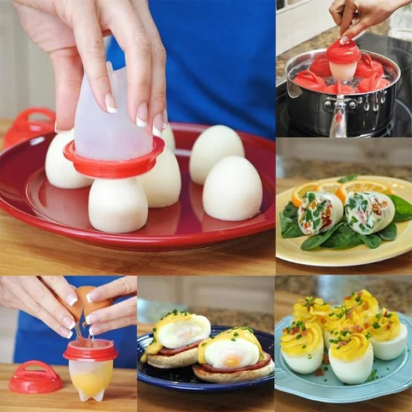 Яйцеварка Silicone Egg Boil на 6 яиц, силиконовые формочки для варки яиц вкрутую и всмятку