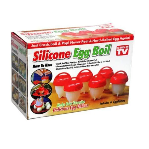 Яйцеварка Silicone Egg Boil на 6 яиц, силиконовые формочки для варки яиц вкрутую и всмятку