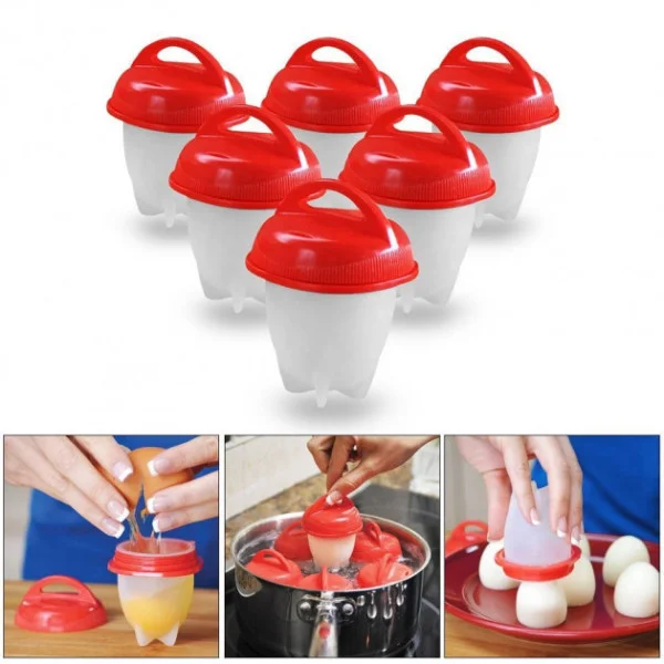 Яйцеварка Silicone Egg Boil на 6 яиц, силиконовые формочки для варки яиц вкрутую и всмятку