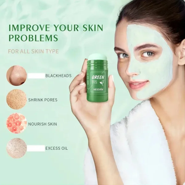 Маска-стик для лица Green Mask Stick с зеленым чаем 40 г – очищающая маска против черных точек и акне