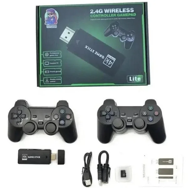 Игровая приставка Game Stick Lite M8 64Gb 4K HDMI с 2 беспроводными джойстиками и 10000 играми