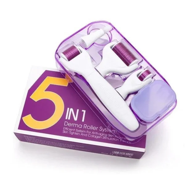 Мезороллер для лица и тела 5в1 Derma Roller System – титановые иглы, омоложение, подтяжка, уход за кожей
