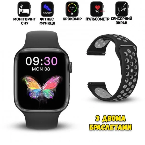 Умные смарт-часы Smart Watch T55 1.54” – фитнес-трекер, пульсометр, давление, шагомер, водозащита IP67