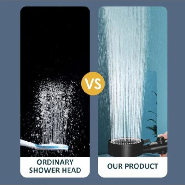 Насадка для душа Shower Set черная с держателем и шлангом, душевой комплект 4 режима