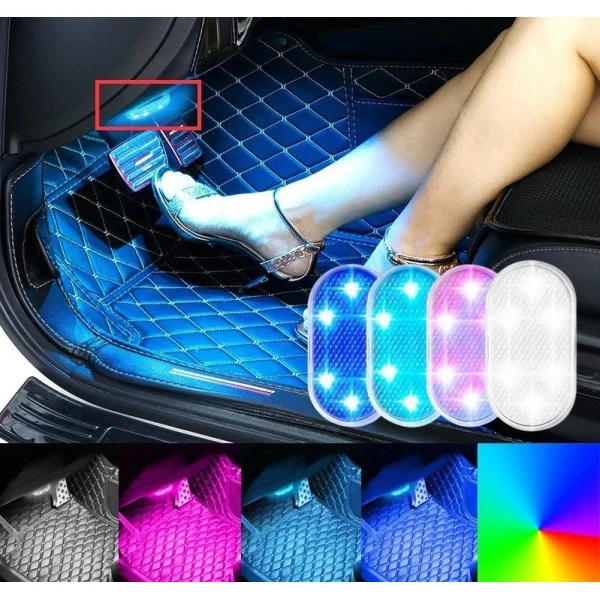 Светильник автомобильный аккумуляторный RGB 2 шт, подвесной магнитный ночник с сенсорным управлением