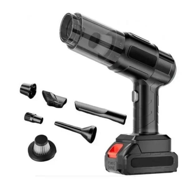 Автомобильный пылесос Vacuum Cleaner 9997 с аккумулятором, HEPA фильтром и 6 насадками