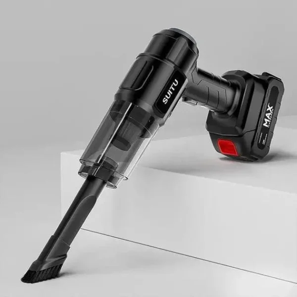 Автомобильный пылесос Vacuum Cleaner 9997 с аккумулятором, HEPA фильтром и 6 насадками