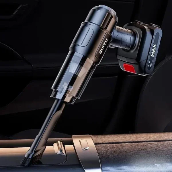 Автомобильный пылесос Vacuum Cleaner 9997 с аккумулятором, HEPA фильтром и 6 насадками