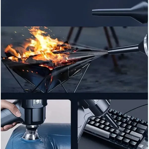 Автомобильный пылесос Vacuum Cleaner 9997 с аккумулятором, HEPA фильтром и 6 насадками