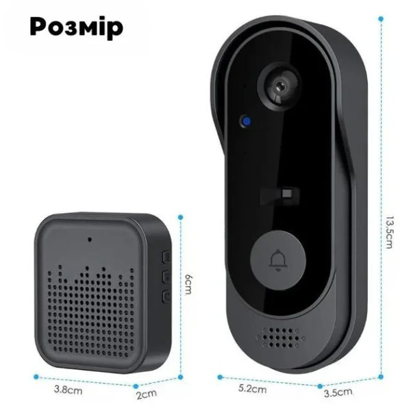 Беспроводной видеозвонок с камерой и ночным видением Tuya Smart Life Doorbell, Wi-Fi, двухсторонняя связь