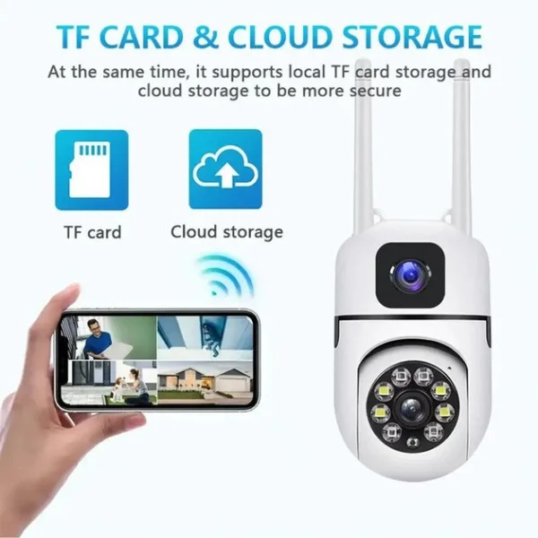 Поворотная уличная Wi-Fi камера Dual Lens E10 8MP 4K с ночным видением и двусторонней связью