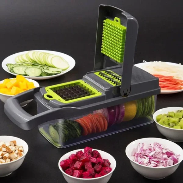 Многофункциональный кухонный комбайн Veggie Slicer 14в1 с контейнером и 7 сменными лезвиями