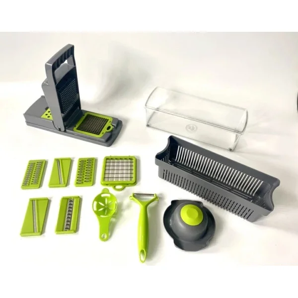 Многофункциональный кухонный комбайн Veggie Slicer 14в1 с контейнером и 7 сменными лезвиями