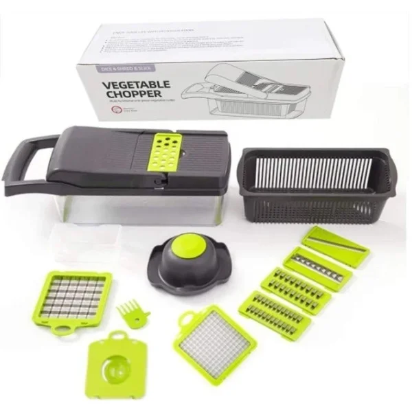 Многофункциональный кухонный комбайн Veggie Slicer 14в1 с контейнером и 7 сменными лезвиями