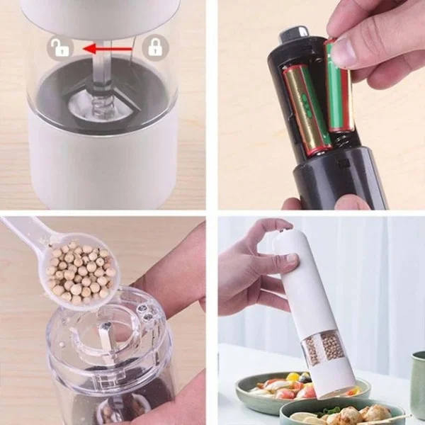 Автоматическая мельница для соли и перца Dispener, электрическая, белая