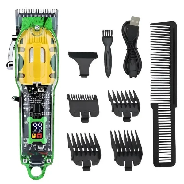 Машинка для стрижки волос HAIR CUTTER LY-452 прозрачная с аккумулятором и насадками