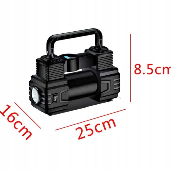 Портативный автомобильный компрессор Air Pump XL-1025 12V с цифровым дисплеем и LED-фонариком