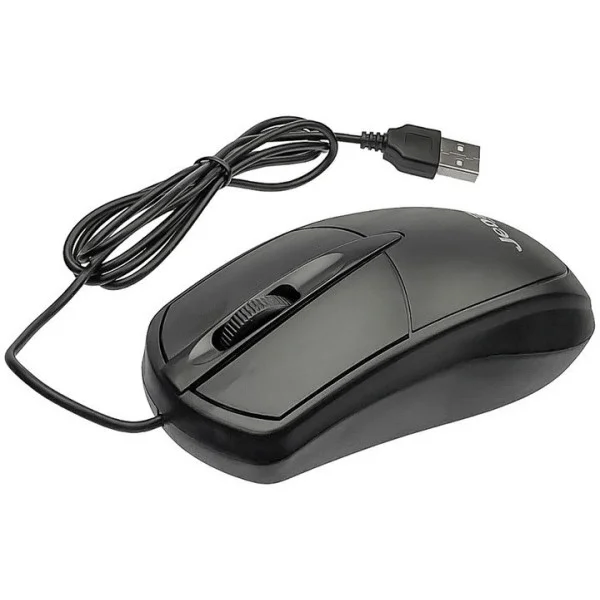 Компьютерная мышь Jedel CP72 с USB, оптический сенсор 1000 DPI, черная, длина кабеля 1.35 м