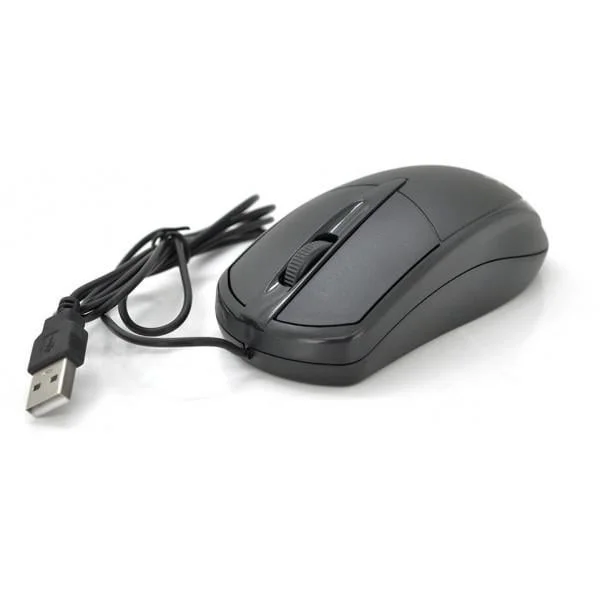 Компьютерная мышь Jedel CP72 с USB, оптический сенсор 1000 DPI, черная, длина кабеля 1.35 м