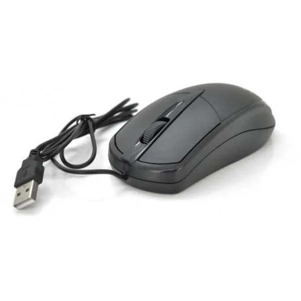 Компьютерная мышь Jedel CP72 с USB, оптический сенсор 1000 DPI, черная, длина кабеля 1.35 м