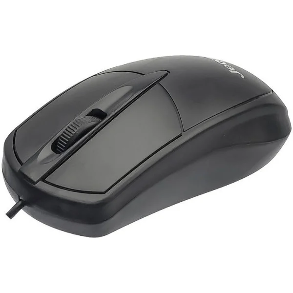 Компьютерная мышь Jedel CP72 с USB, оптический сенсор 1000 DPI, черная, длина кабеля 1.35 м