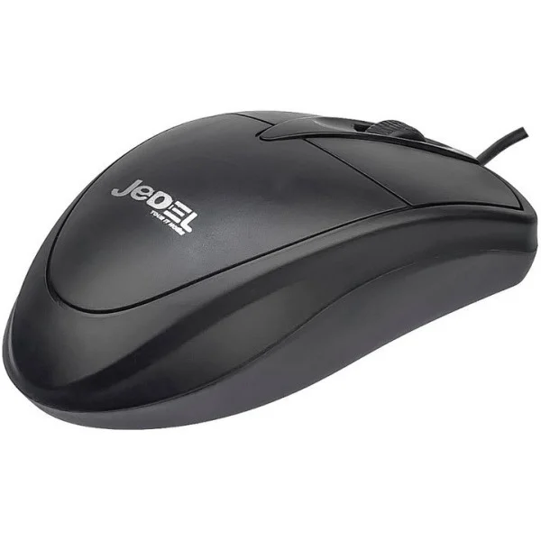 Компьютерная мышь Jedel CP72 с USB, оптический сенсор 1000 DPI, черная, длина кабеля 1.35 м