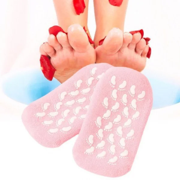 Увлажняющие гелевые носки SPA Gel Socks для мягкой кожи стоп, аромат розы, универсальный размер