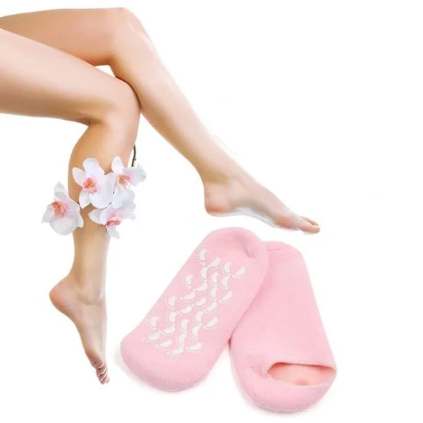 Увлажняющие гелевые носки SPA Gel Socks для мягкой кожи стоп, аромат розы, универсальный размер