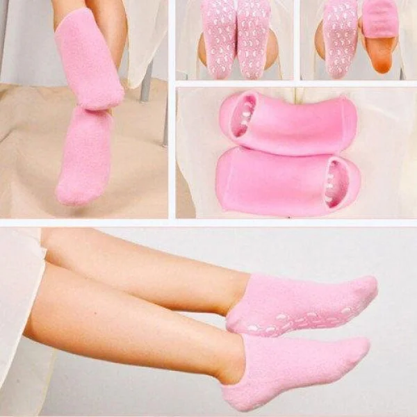 Увлажняющие гелевые носки SPA Gel Socks для мягкой кожи стоп, аромат розы, универсальный размер