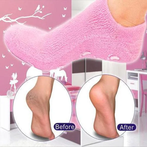 Увлажняющие гелевые носки SPA Gel Socks для мягкой кожи стоп, аромат розы, универсальный размер