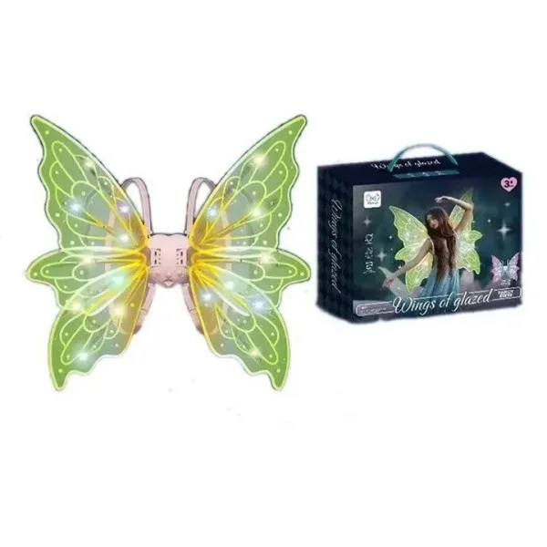 Электрические крылья Феи Shadow Angel N°5 с музыкой и LED подсветкой, на ремешках, 65 см