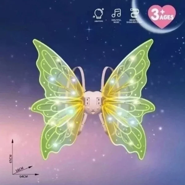 Электрические крылья Феи Shadow Angel N°5 с музыкой и LED подсветкой, на ремешках, 65 см