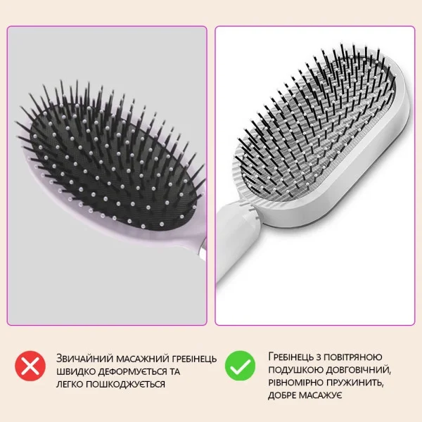 Антистатическая расческа Onuliss O-1930 с массажным эффектом, самоочищающаяся, для всех типов волос