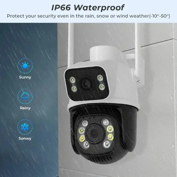 Уличная поворотная Wi-Fi IP-камера A8BQ 6 Мп с LED-подсветкой, датчиком движения, PTZ и аудио