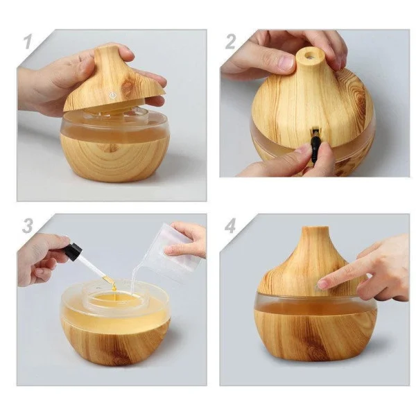 Компактный увлажнитель воздуха Aroma Diffuser 021 с режимами работы и подсветкой