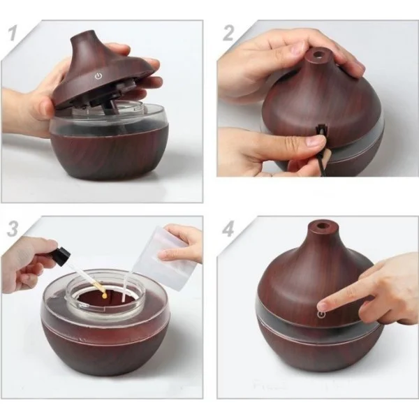 Компактный увлажнитель воздуха Aroma Diffuser 021 с режимами работы и подсветкой